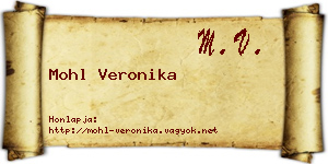 Mohl Veronika névjegykártya